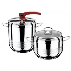 Set de doua oale sub presiune Berlin, 5L si 7L cu capac universal BER112 capac inox+capac yena