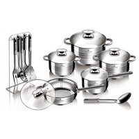 Set oale si tigai otel inoxidabil (17 piese) Jumbo Gourmet Line Blaumann BL-3133