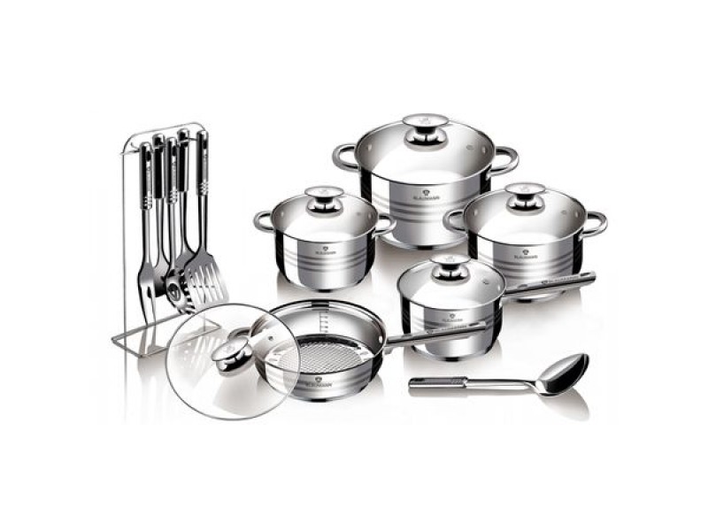 Set oale si tigai otel inoxidabil (17 piese) Jumbo Gourmet Line Blaumann BL-3133