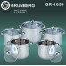 Set 5 oale cu capac din sticla 4.3L, 5.7L, 7.2L , 9L ,11L, Grunberg GR1053