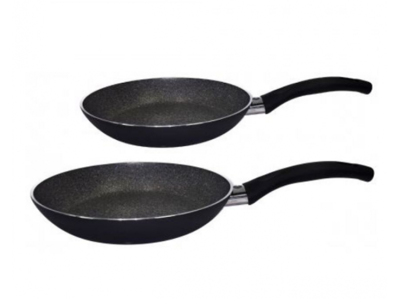 Set 2 tigai si spatula Hausberg HB-H710, 24 cm/28 cm, Negru