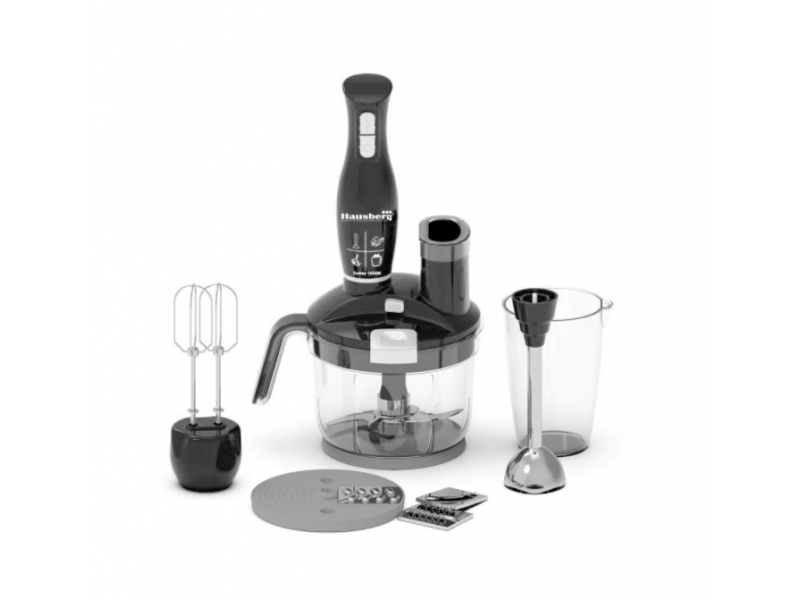 Blender 4 in 1 Hausberg HB-7710NG, capacitate bol 1.5 l, 1500 W, functie turbo, Negru