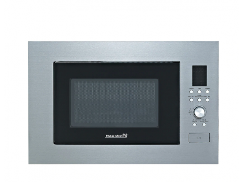 Cuptor cu microunde incorporabil Hausberg HB-8070IN, 25 l, 1400 W, Grill, Control digital, Argintiu