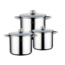 Set de 3 oale din inox cu capace din sticla ,Ertone