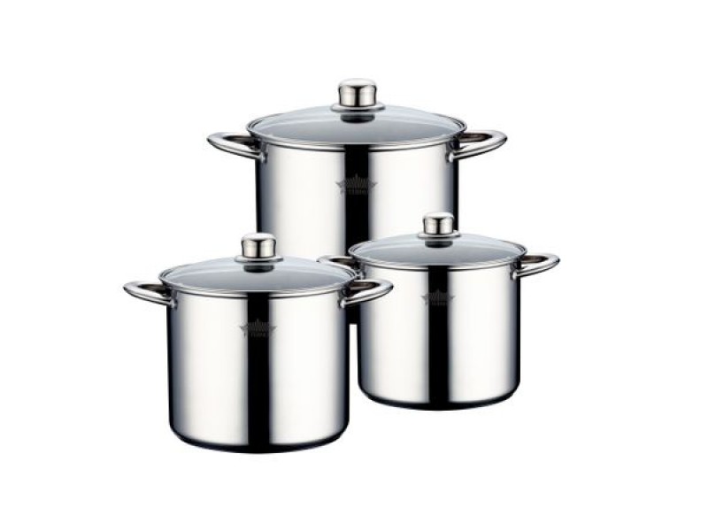 Set de 3 oale din inox cu capace din sticla ,Ertone