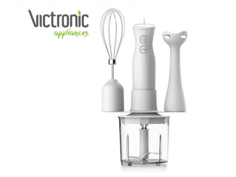 Mixer vertical Victronic, 250W, functie pulse, functie turbo, pahar 350ml, tocator, tel, Alb ,VC3608